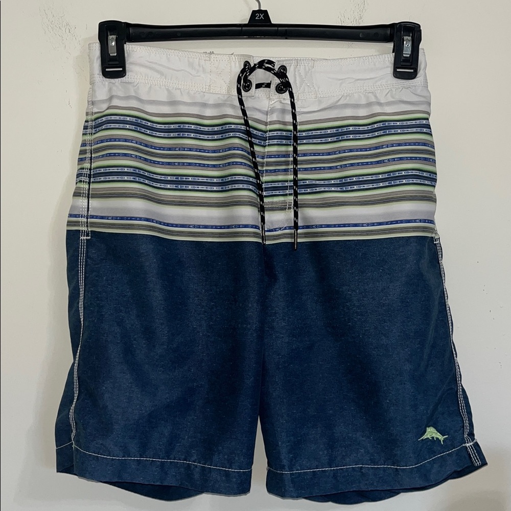 Tommy Bahama Relax White and Blue Swim Shorts